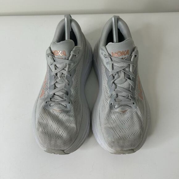 Hoka One One Bondi 8 Women's 10B Harbor Mist Lunar Rock Running Athletic Shoes - Picture 3 of 9